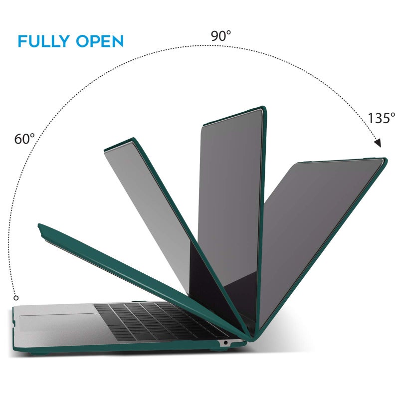 آي بينزر IBenzer متوافق مع حافظة MacBook Air 13 بوصة الجديدة 2022 2021 2020 M1 A2337 A2179 A1932 حافظة صلبة وغطاء لوحة مفاتيح وفيلم شاشة لجهاز Mac Air 13 مع معرف اللمس (2018-2022) Quezhal Green AT13QUGN+2 - Image 5